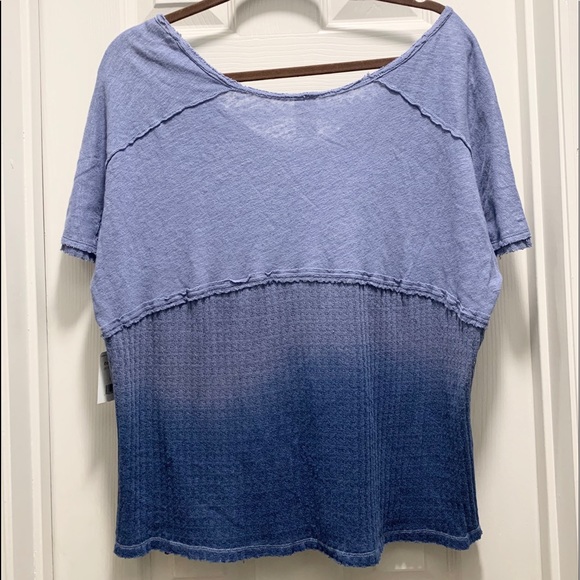 Free People Sundial Dip-Dye Blue Top - Picture 3 of 5